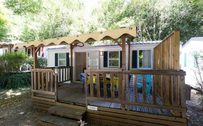 mobil home ohara camping la blaquiere exterieur gorges du tarn