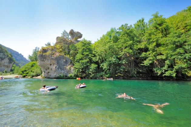 Baignade Gorges du Tarn Champignon Camping La Blaquire